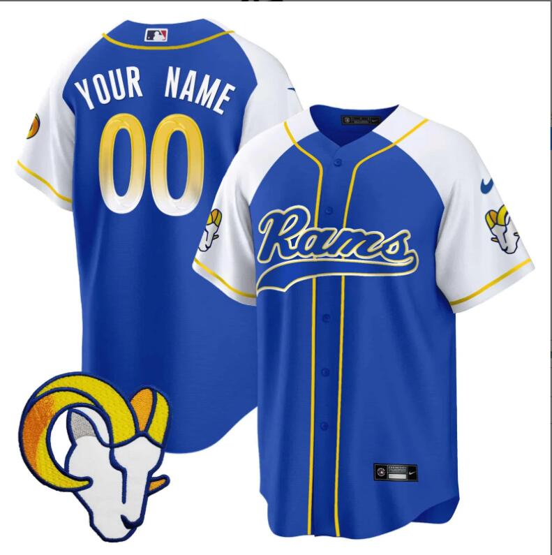 Men 2024 Nike NFL Los Angeles Rams Baseball Custom Jersey->customized nfl jersey->Custom Jersey